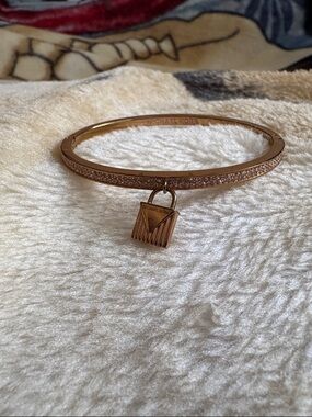 Michael Kors Rose Gold Pavé Lock Bangle